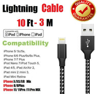 iPhone 8 7 6 iPhone 11 X XR 8Pin USB Type C Charger Cable Heavy Duty, Black/Silver