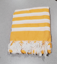 Load image into Gallery viewer, Sandy Beaches 100% Organic Cotton Turkish Towel, Large Beach Towel/Bath Towel, 39x70, Orange and White Striped
