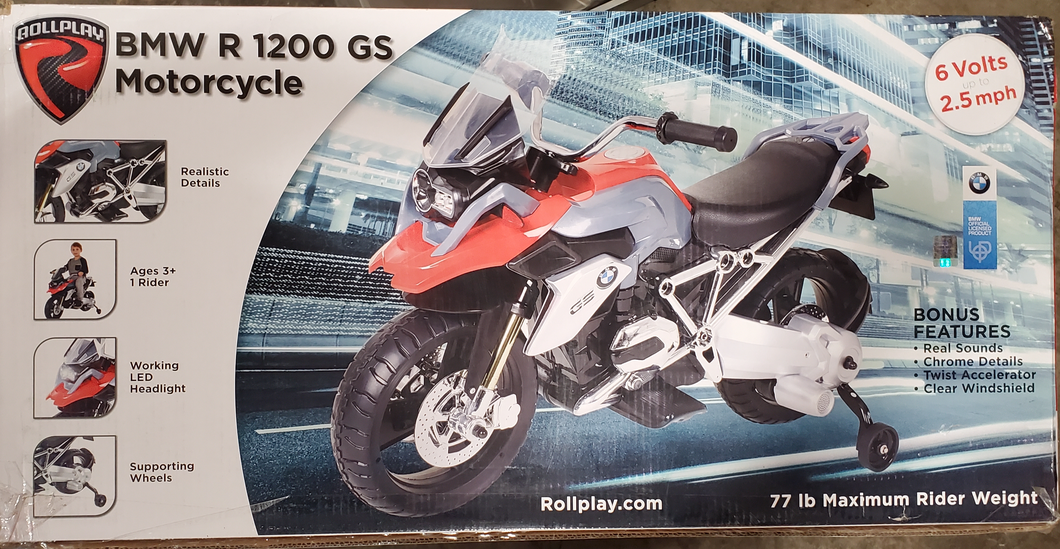 Rollplay 6V BMW Motorcycle Powered Ride-On Red/Gray