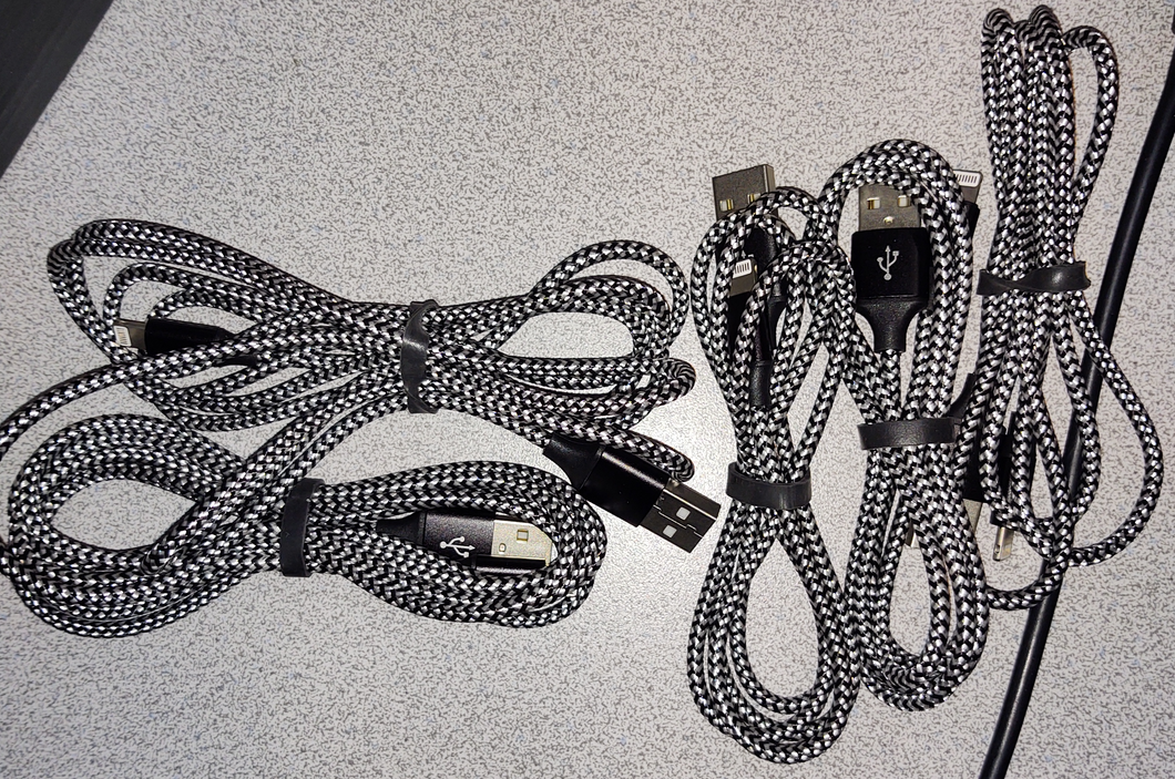 Charger Cable (Silver/Black) 3-3ft and 2-6ft USB Type C