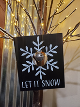 Load image into Gallery viewer, Jaclyn Smith 9&quot; Let It Snow Tabletop Decor with Snowflake and Bell
