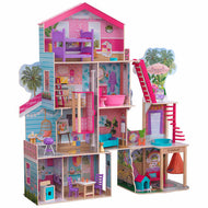 KidKraft Pool Party Mansion Wood Dollhouse with 26 Accessories - 3+ Years