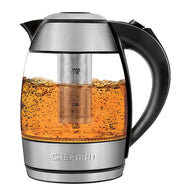 Chefman 1.8 Liter Electric Glass Kettle With Removable Tea Infuser