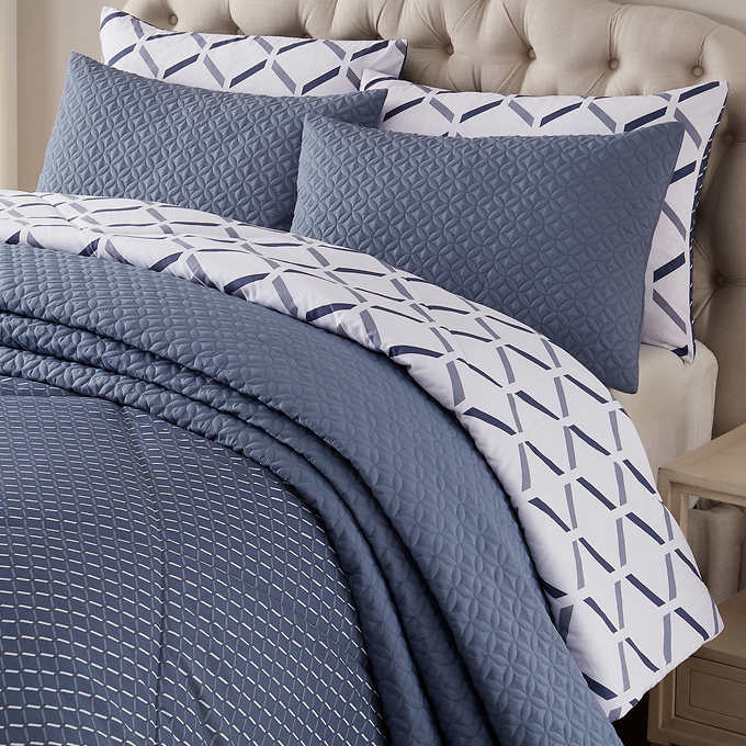 Style Decor 6-piece Comforter and Coverlet Set, Dartmouth Navy, King