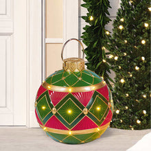 Load image into Gallery viewer, Oversized Christmas Ornament Green and Red with LED Lights Diamond- Christmas
