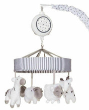 Load image into Gallery viewer, Cloud Island Music &amp; White Noise Crib Mobile Two by Two -  - Gray Animals
