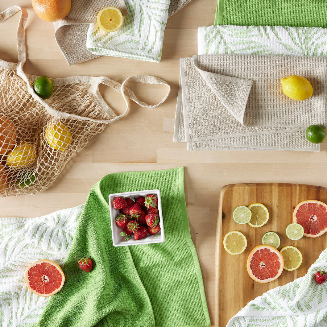 Honeycomb 8-piece Kitchen Towel Set , Green