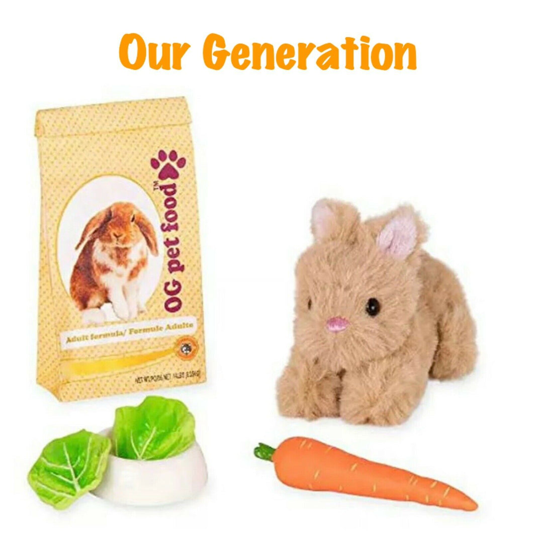 Our Generation Mini Plush Pet Bunny Accessory Set for 18