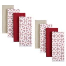 Load image into Gallery viewer, Honeycomb 8-piece Kitchen Towel Set , Red
