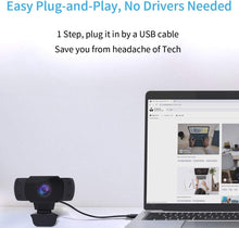 Load image into Gallery viewer, 1080P Webcam with Microphone, Wansview USB 2.0 Computer Web Camera
